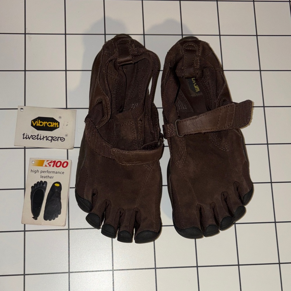 Vibram Dark Brown leather FiveFingers size 38